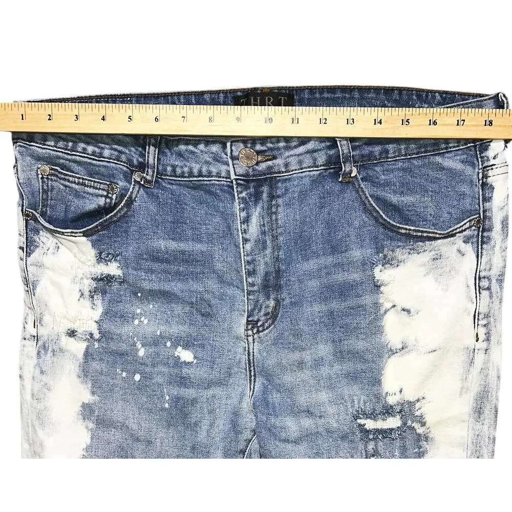 THRT Dreamer Distressed High-Rise Straight Leg Stretch Jeans Men's 40X30